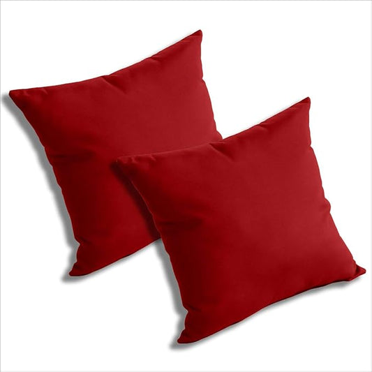 Comfort Classics Set of 2 Sunbrella Outdoor/Indoor Throw Pillows Inc. (Jockey RED)