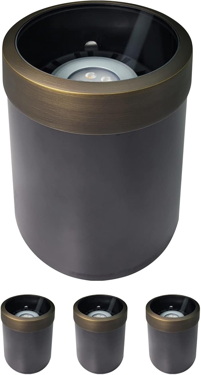 COLOER In-Ground Well Lights Large Size, LED Outdoor Low Voltage Underground Light, IP65 Waterproof Garden Landscape Lighting, 4-Pack Without Bulb(302B)