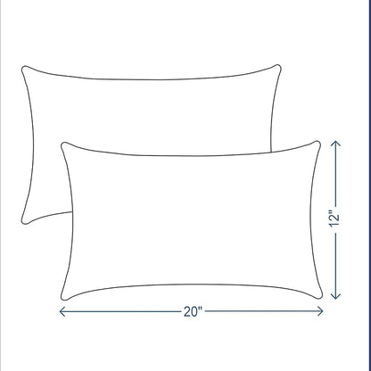 ADLIVWYD Lumbar Pillows for Indoor Outdoor uses,Waterproof Removable Cover with Zipper Outdoor Pillows Set of 2 for Patio Furniture,12×20 Inch (Pink)