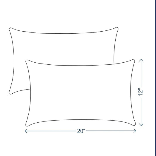 ADLIVWYD Lumbar Pillows for Indoor Outdoor uses,Waterproof Removable Cover with Zipper Outdoor Pillows Set of 2 for Patio Furniture,12×20 Inch (Beige Floral)