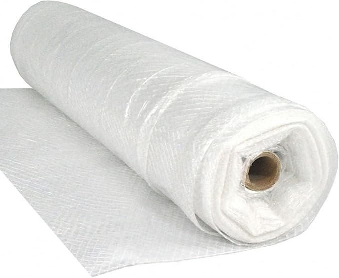 Farm Plastic Supply - Dura Skrim String Reinforced Clear Plastic Sheeting - 10 Mil - (32' x 50') - UV-Rated Extra Heavy Duty Poly Film Tear Resistant, Vapor Barrier Polyethylene Roll for Construction