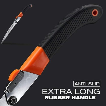 REXBETI Folding Saw, Heavy Duty 11 Inch Extra Long Blade Hand Saws for Wood Camping, Dry Wood Pruning Saws With Hard Teeth, Quality SK-5 Steel