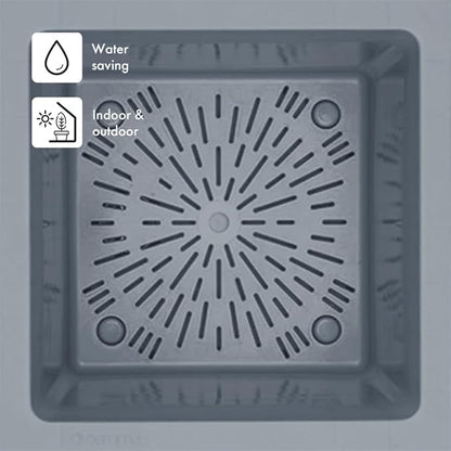 Deroma Millennium 10” Cube Planter | Light & Durable Plastic | Indoor or Outdoor Square Pot for Patio/Porch | Includes Water Reserve & Drain Plug | Trendy Planter for Plants, Flowers, Garden | Grey
