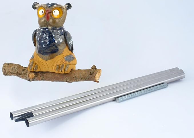 Ceramic Garden Decor - Owl Lawn stake - Outdoor statue - Perfect, unique gifts for gardeners woman, men, yard gifts - Handmade, Frostproof
