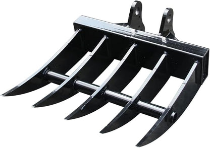 1 TON Mini Excavator Accessory Compatible Attaxhment Metal Wide Backhoe Rake,Hole Diameter: 25MM/0.98in