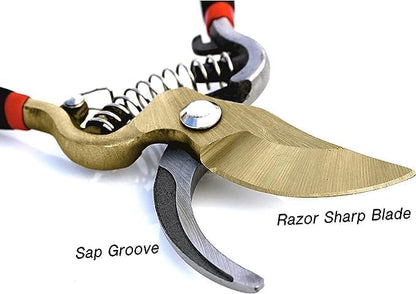 GARDEN GURU Indestructible Titanium Garden Clippers - Professional Bypass Hand Pruner Pruning Shear w Comfort Grip Handles for Gardening & Yard Work - Hardened Steel & Titanium Blade - 1 Case (60 Pcs)