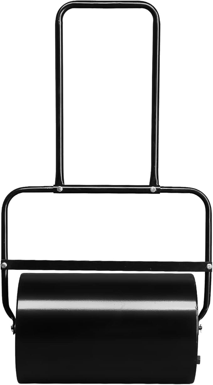 Outvita Lawn Roller, 10 Gallons Water and Sand Filled Garden Drum Roller with U Shaped Handle Tow beind Sod Roller for Planting, Seeding(Black)
