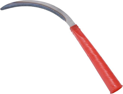 1pce 300mm/11.81in Carbon Steel Billhook Brush Clearing Sickle for Grass,Weeding Tools for Garden,Curved Sawtooth Sickle,Machete Axe for Cutting Trees,Steel Blade Knife in Hand