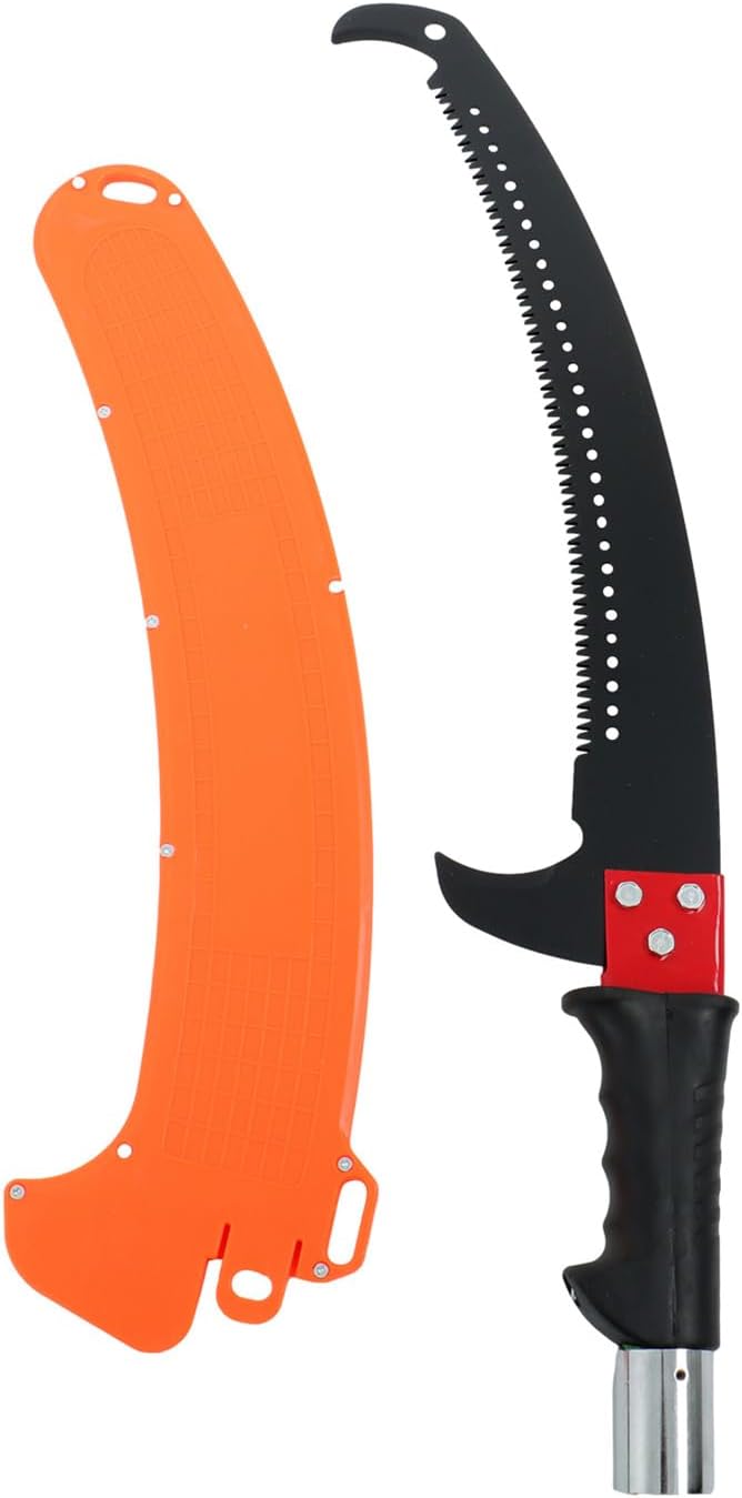 findmall 30ft Manual Pole Saw Extendable Tree Pruner Sharp Steel Blade High Branches Trimming for Pruning Palms and Shrubs with 9 Long Handles No with Scissors Green