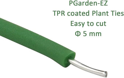 Green Soft Twist Tie Plant Tie Flexible TPR Garden Supply, for Tomatoes Roses Vines Organizing(16.4 feet/ 5 Meters)…, 16 feet
