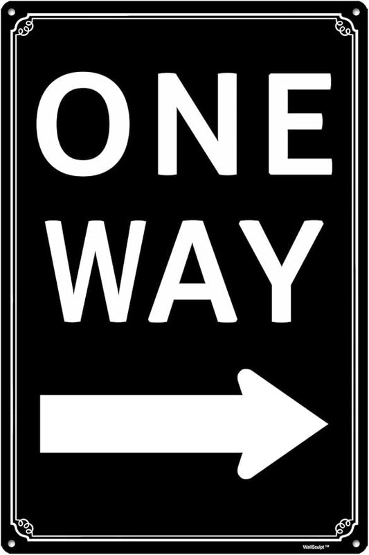 12x16" One Way" with Left Arrow - High-Intensity Aluminum Parking Lot Sign, Weatherproof & Fade-Resistant, Ideal for Outdoor & Indoor Use - Curbside Sign