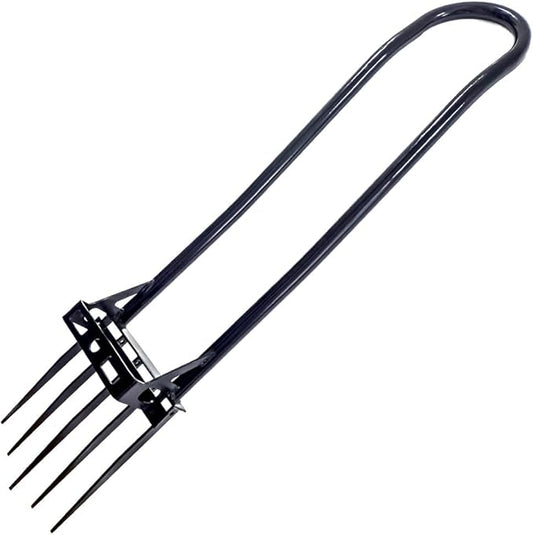 Heavy Duty Garden Broadfork - 46" Steel Long Dual Handle Pitch Fork (Ergonomic Grip for Labor-Saving), 5 Tempered Diamond Tines for Soil Loosening, Weeding, Composting, Aeration & Transplanting