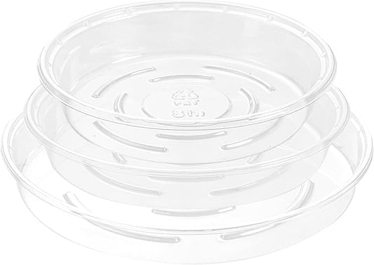 Plant Saucer 15 Pack Plant Trays for Pots 8/10/12 Inch Plastic Plant Saucers for Outdoors and Indoors Clear Drip Trays for Potted Plants Flower Pot Plates to Catch Water Plant Drainage Dishes No Holes
