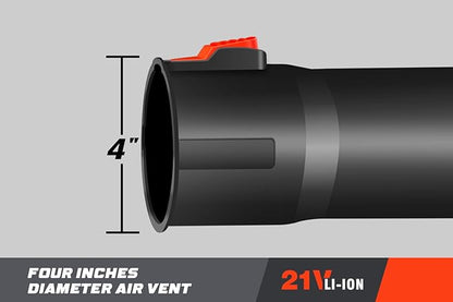 Blütezeit Cordless Leaf Blower with 21V 8.0Ah Battery and Charger, Battery Powered Electric Leaf Blower 400CFM 150MPH with 6 Variable Speeds, Lightweight for Lawn Care & Yards