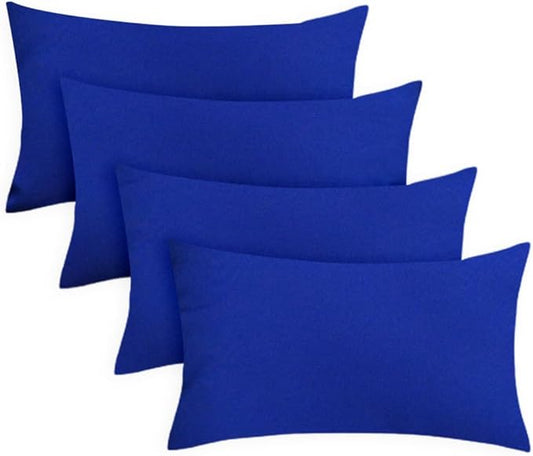 Covers & All Premium Rectangle ThrowPillow Inserts with Covers Set of 4, 20 x 26 Inches Blue, Decorative Cushions for Couch Sofa Home Decor Office Travel UV Resistant Waterproof Soft Cushions Pillows