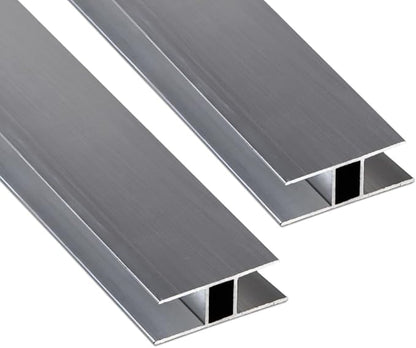 Aluminum H Connectors - Fits 4mm, 6mm, 8mm, or 10mm Twin-Wall Greenhouse Panels, Join 2 Pieces of Panels Together, 4-Foot Length, 10 Pieces (10mm Aluminum H Connectors - 4ft)