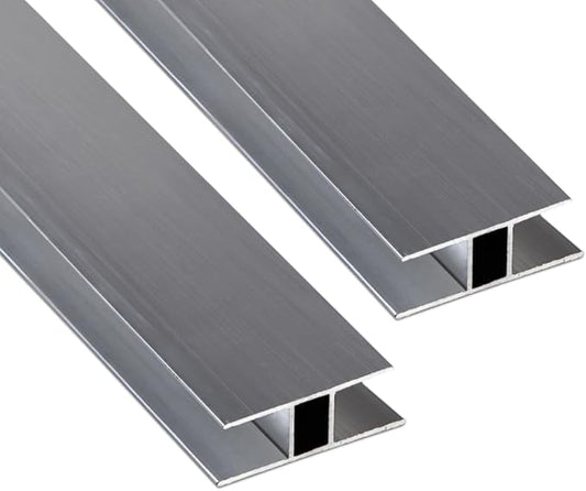 Aluminum H Connectors - Fits 4mm, 6mm, 8mm, or 10mm Twin-Wall Greenhouse Panels, Join 2 Pieces of Panels Together, 4-Foot Length, 10 Pieces (10mm Aluminum H Connectors - 4ft)