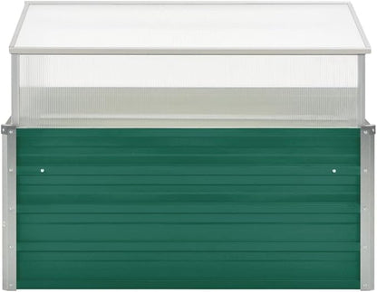 Galvanized Steel Greenhouse, 39.4"x39.4"x30.3", Green