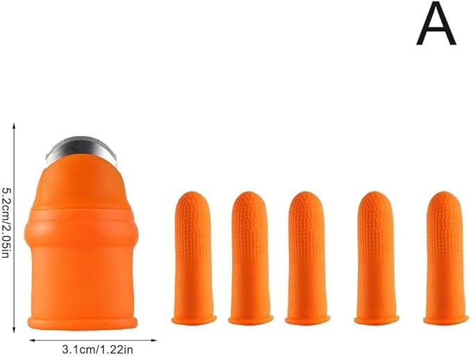 Orange Silicone Thumb Cutter Set, Separator Finger Plant Fruit Picking Tool,Fruit and Vegetable Picking Potted Plants Trim Silicone Thumb Tool for Strawberry Vegetables Garden Plants Gardening Aprons