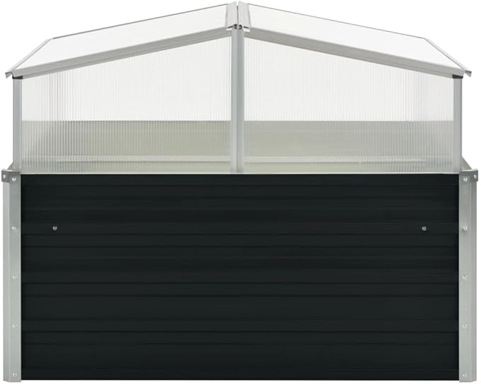 Galvanized Steel Greenhouse, 39.4"x39.4"x30.3", Black