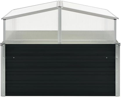 Galvanized Steel Greenhouse, 39.4"x39.4"x30.3", Black