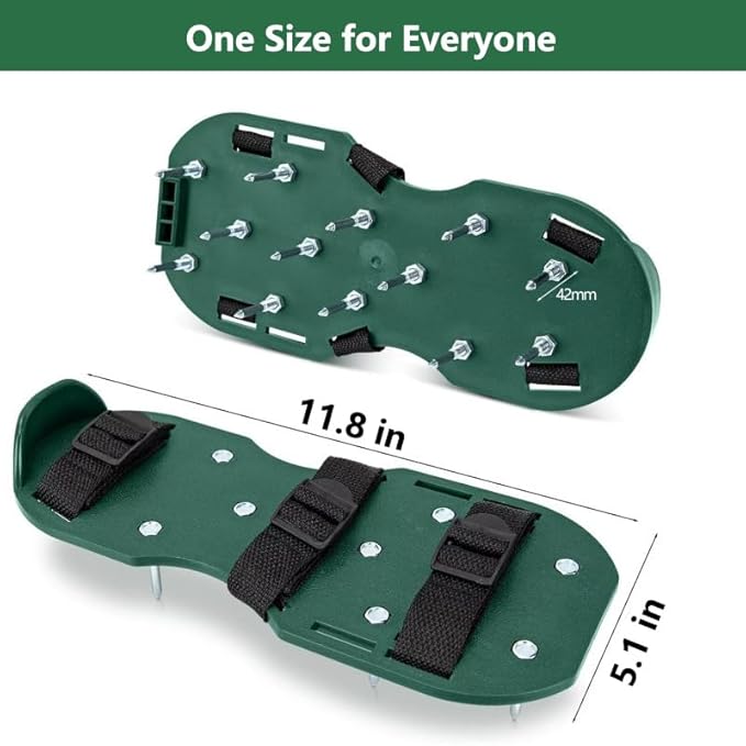 Aerator Shoes with Adjustable Strap,Heavy Duty Spikes for Grass Aerating Patio Garden,Fully Assembled Aerating Shoes for Yard Patio Lawn Garden