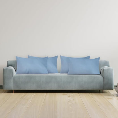 Covers & All Premium Square Throw Pillow Inserts with Covers Set of 4, 12 x 20 Inches Sky Blue, Decorative Cushions for Couch Sofa Home Decor Office Travel UV Resistant Waterproof Soft Cushions