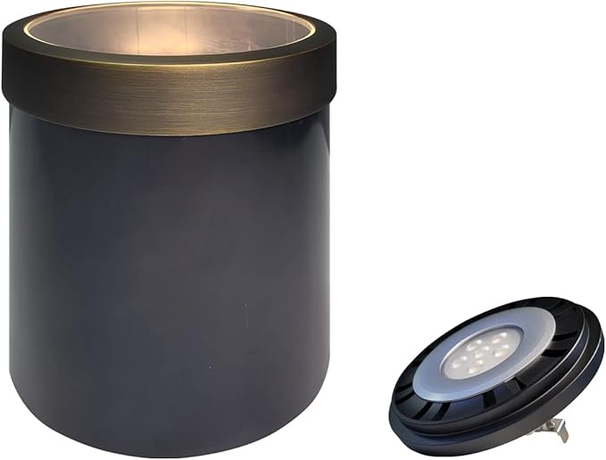 COLOER In-Ground Well Lights Large Size, LED Outdoor Low Voltage Pathway Lights, IP65 Waterproof Landscape Lighting,12-24 Volt 6W 2700K Warm White Ground Stake, 1-Pack with Bulb(302B)