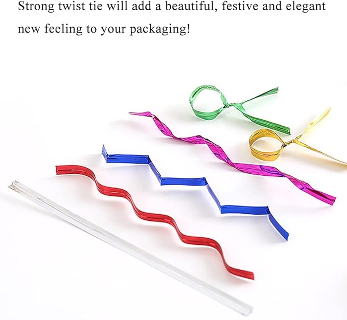 HAHIYO 700Pcs 4 inches 7 Colors Metal Twist Ties Bread Candy Coffee Bag Ties Plant Garden Twist Ties for Cellophane Treat Bags Gift Wraping Bags Plastic Bags Halloween Party Cake Present Art Crafts
