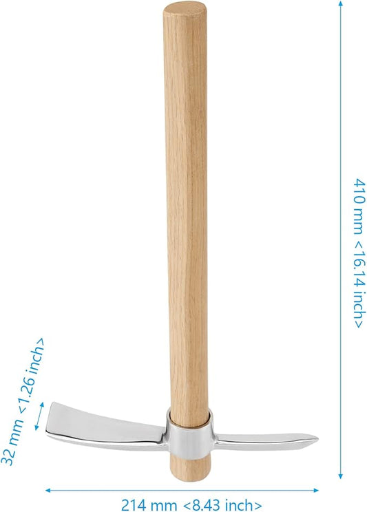 2 Pack 16 Inch Garden Pick Axe, Stainless Steel Hoe with Hardwood Handle, Pick Mattock Hoe, Mattock Cutter for Weeding, Digging, Landscaping, Loosening Soil