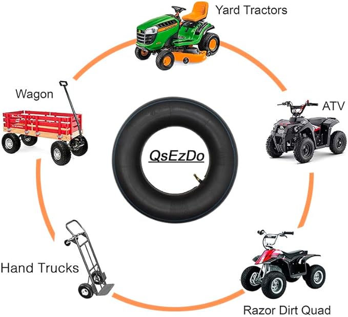 4.00-8 Wheelbarrow Inner Tube (1 pack),with TR87 Angled Valve Stem, work for Barrow Sack Truck Trolley Spare Wheel,and more