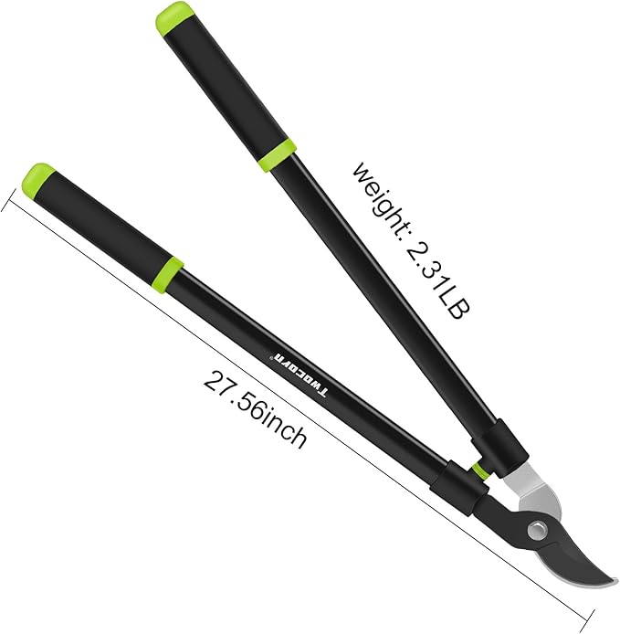 28" Garden Bypass Lopper with Steel Blade, Tree Trimmer Branch Cutter for 1.5’’ Cutting Capacity