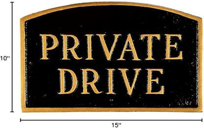 Montague Metal Products SP-12S-BG Private Drive Arch Statement Plaque, Standard, Black and Gold