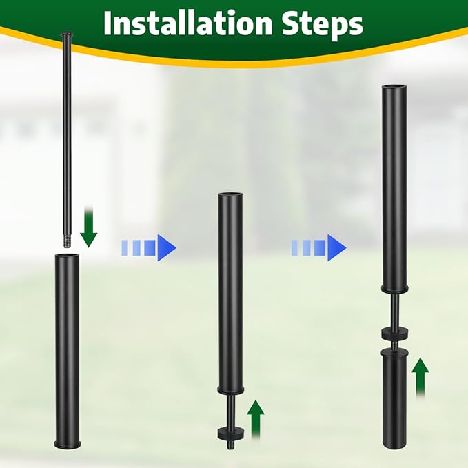 T Post Driver - Fence Post Driver Heavy Duty, Black Post Pounder for 1.2" Metal U Posts, T Posts, Garden Fence