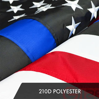 G128 Blue Lives Matter Flag | 3x5 Ft | ToughWeave Series Embroidered 210D Polyester | Duty and Honor Flag, Embroidered Design, Indoor/Outdoor, Vibrant Colors, Brass Grommets