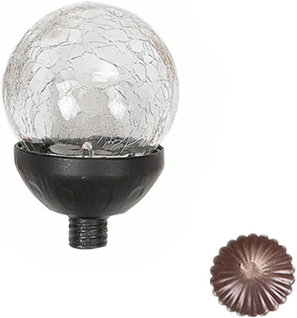 Solar Powered Glass Ball+Accessories - for Solar Wind Spinner Replacement Solar Light Parts (Bronze)