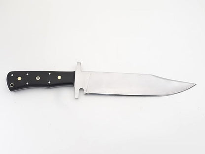 Nooraki - 15" Handmade Full Tang Hunting Knife with Leather Sheath, Multipurpose Bowie Knife with Micarta Handle for Everyday Carry, Outdoor Camping and Hunting