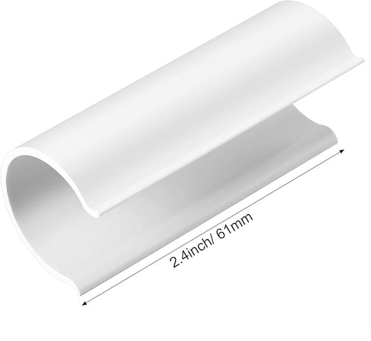 Jetec 128 Pieces PVC Pipe Clips Covers 2.4 Inches Long Greenhouse Clamps for Netting for Greenhouses Garden Shelters Bird Protection(For 3/4 Inch PVC Pipe,White)