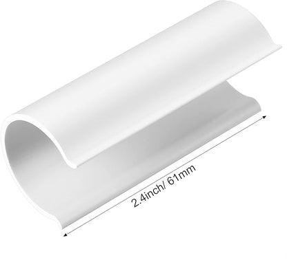 Jetec 64 Pieces Pool Cover Clamps for Above Ground Pools PVC Pipe Clips for Greenhouses, Row Covers, Shelters, Bird Protection, 2.4 Inches Long(1/2 Inch,White)
