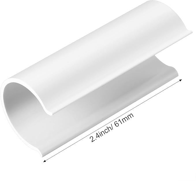 Jetec 32 Pcs PVC Pipe Clips Pool Cover Clamps for Above Ground Pool Greenhouses, Row Covers, Garden, Shelters, Bird Protection, 2.4 Inch Long(for 3/4 Inch PVC Pipe,White)
