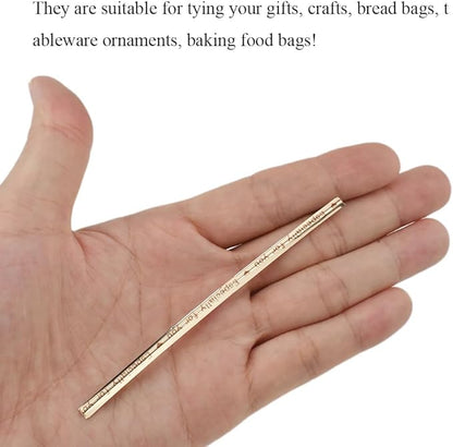 HAHIYO 300Pcs 4inches Holographic Coffee Metal Twist Ties Bread Candy Coffee Bag Ties Plant Garden Twist Ties for Cellophane Treat Bags Gift Wraping Bags Plastic Bags Party Cake Present Art Crafts