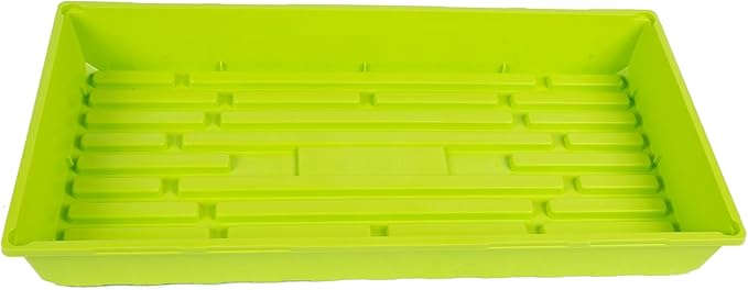 SUNPACK 10" x 20" Mega Plastic Seed Starting Tray, Lime Green, 2.5" (Pack of 30) - No Drainage Holes, Ideal for Greenhouses or Indoor Gardening - Made of Thick, Strong Plastic
