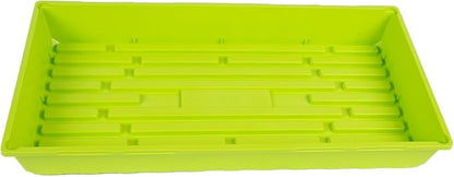 SUNPACK 10" x 20" Mega Plastic Seed Starting Tray, Lime Green, 2.5" - No Drainage Holes, Ideal for Greenhouses or Indoor Gardening - Made of Thick, Strong Plastic