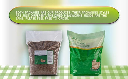 Bulk Dried Mealworms 10Lb Bag -Premium Non-GMO Dried Mealworms for Chicken, Nutritious High Protein - 100% Natural for Laying Hens, Birds, Ducks, Chicken Feed