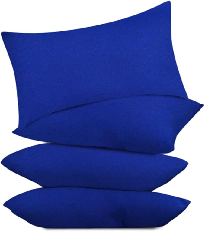 Covers & All Premium Rectangle ThrowPillow Inserts with Covers Set of 4, 14 x 22 Inches Blue, Decorative Cushions for Couch Sofa Home Decor Office Travel UV Resistant Waterproof Soft Cushions Pillows