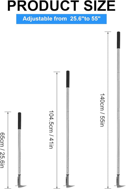 Crack Weeder, Stainless Steel Manual Crevice Weeding Tool, Long Handle Weed Grabber Remover, L-Shaped Manual Weeder Puller, Durable Crevice Weeding Tool for Sidewalk Garden Patio Lawn