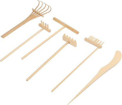 24 PCS DIY Sand Zen Garden Tools, Mini Zen Garden Rake Sets for Serenity and Spiritual Meditation, Tasteful and Elegant Zen Garden Accessories for Home Decor, and Father or Mother's Gift, by GNIEMCKIN