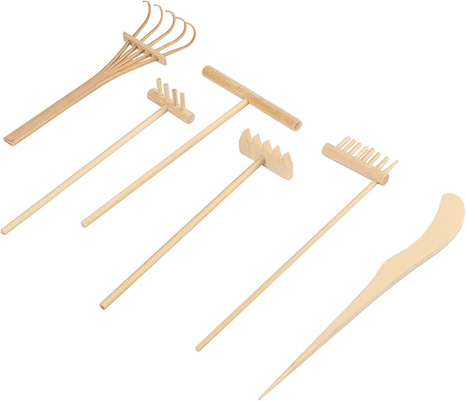 18 PCS DIY Sand Zen Garden Tools, Mini Zen Garden Rake Sets for Serenity and Spiritual Meditation, Tasteful and Elegant Zen Garden Accessories for Home Decor, and Father or Mother's Gift, by GNIEMCKIN