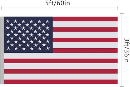 American Flag 3x5 Ft, US Deluxe Embroidered Heavy Duty Premium Polyester Durable Outside Flags with Brass Grommets