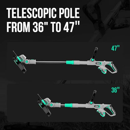 Litheli 20V Cordless String Trimmer and Edger, 12" Electric Weed Wacker with Auto Line Feed, Includes 2.0Ah Battery and Charger.